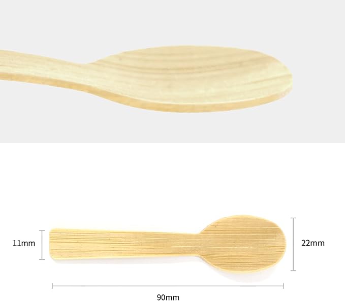 BANBU 1800PK Bamboo Mini Spoons 3.54" Disposable Small 100% Compostable Cutlery Eco Friendly Renewable Natural Disposable Spoon for Ice Cream/Desert/Yogurt/Cocktail/Party