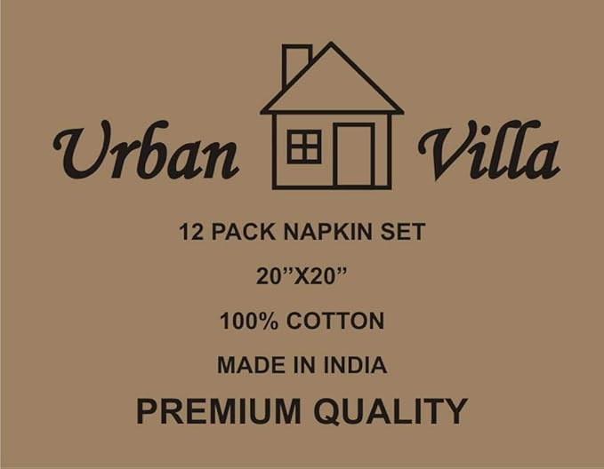 Urban Villa Cloth Napkins Cotton 12x12 (Set of 12) Multi