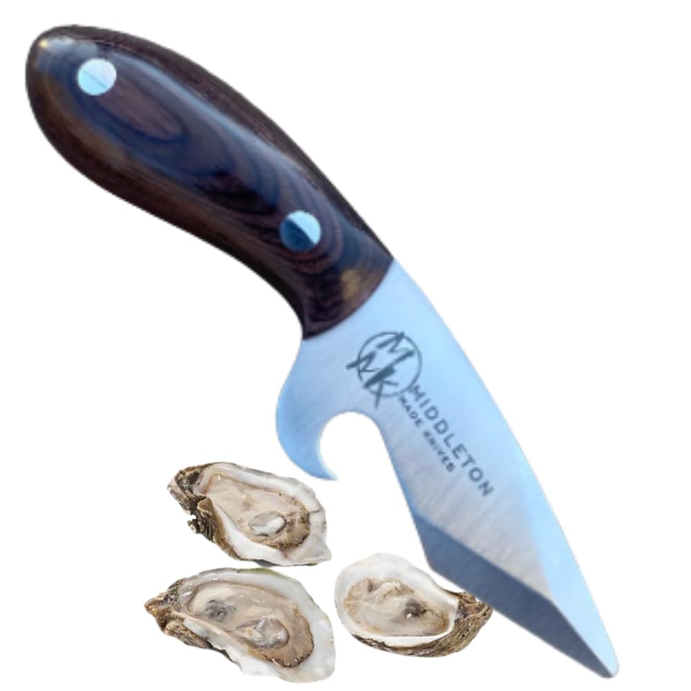Middleton Made Knives Brew Shucker Oyster Knife with Bottle Opener, Walnut