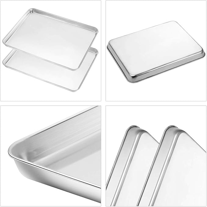 Baking Sheet with Rack Set, Stainless Steel Cookie Sheet with Cooling Rack