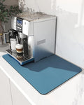 AMOAMI-Coffee Mat Hide Stain Rubber Backed Absorbent Dish Drying Mat for Kitchen Counter-Coffee Bar Accessories Fit Under Coffee Maker, Espresso Machine, Pot, Dish Rack