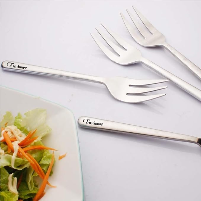 Enwinner Serving Platters Forks Stainless Steel Buffet 9 inch Utensils Cake Butter Pastry Servers (4 pcs serving forks)