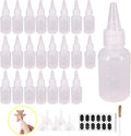 Belinlen 24 Pack 1-Ounce Plastic Squeeze Bottles with Measurement