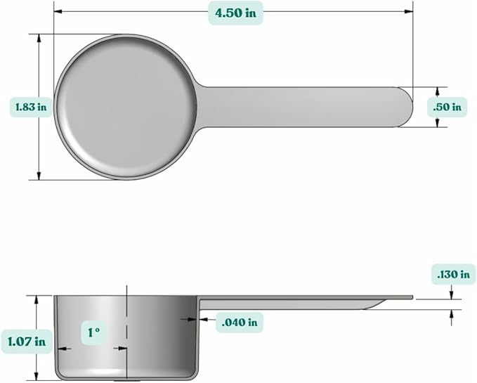 Supplement and Supply 8 Teaspoon (39 mL | 1.32 Oz.) Long Handle Plastic Measuring Scoop for Coffee, Protein Powder, Pet Food, Spices, Grains, Dry Goods – Food-Grade BPA-Free (Pack of 10)