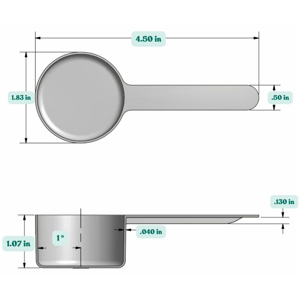 Supplement and Supply 8 Teaspoon (39 mL | 1.32 Oz.) Long Handle Plastic Measuring Scoop for Coffee, Protein Powder, Pet Food, Spices, Grains, Dry Goods – Food-Grade BPA-Free (Pack of 5)
