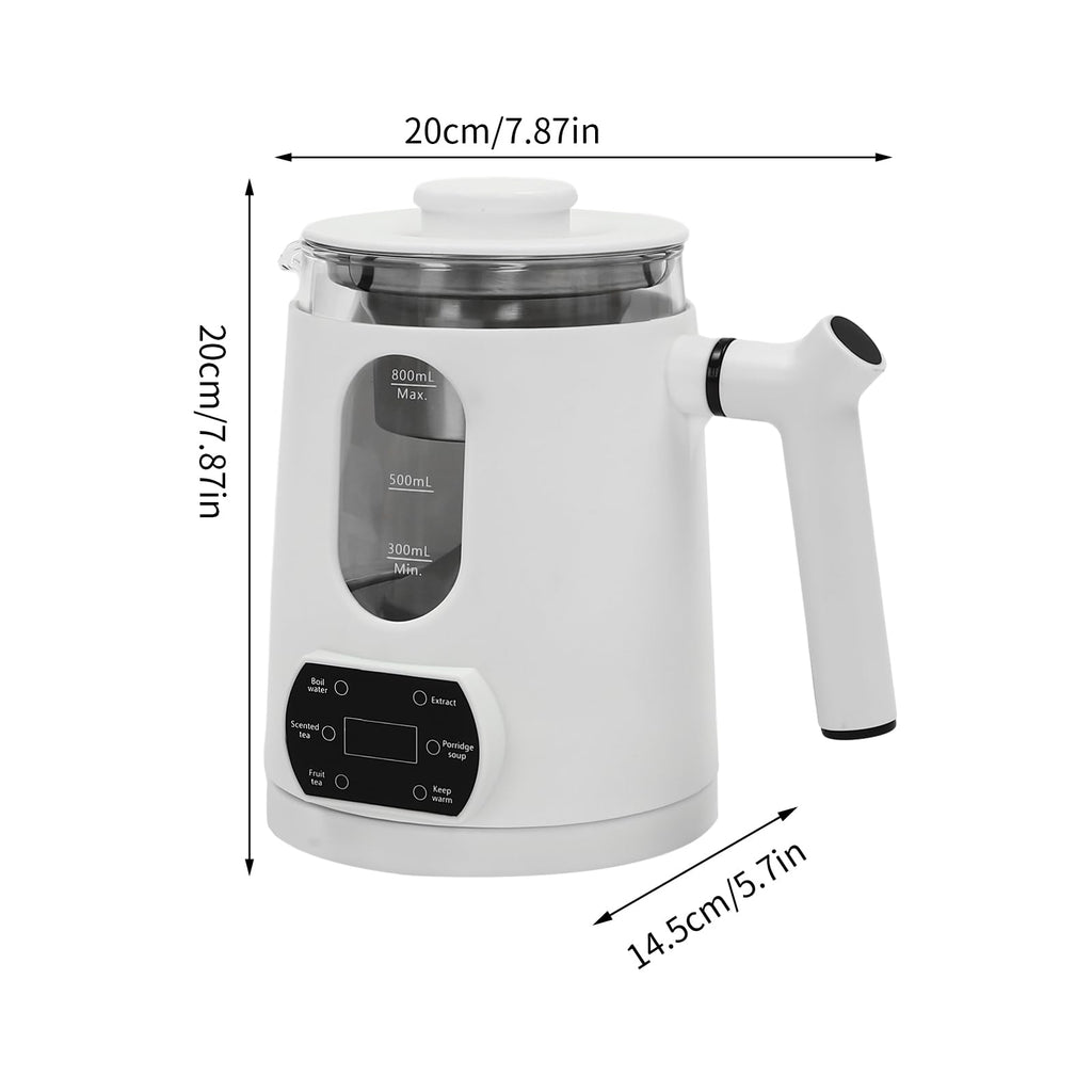 Electric Kettle,Temperature Control Glass Tea Maker LCD Display,Water Boiler & Heater With 360° Swivel Base and 6 Different Kinds of Functions For Coffee,Tea,Milk,Water,Hot Chocolate (White)