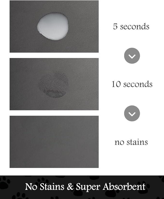 PADOOR Pet Feeding Mat-Absorbent Dog Mat for Food and Water Bowl-No Stains Easy Clean Dog Food Mat-Quick Dry Water Dispenser-Puppy Supplies Accessories