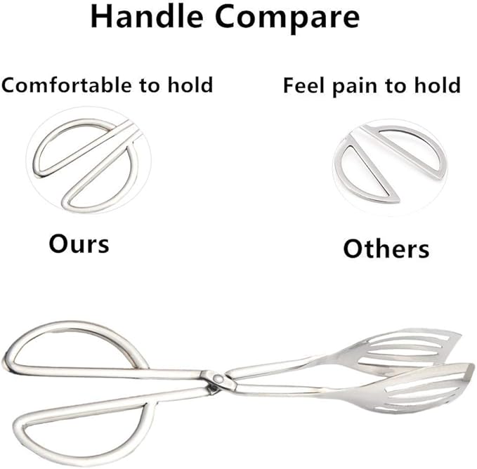 2-PACK Salad Tongs for Serving Buffet Party Catering with Stainless Steel Cooking Kitchen Tongs 10.3"