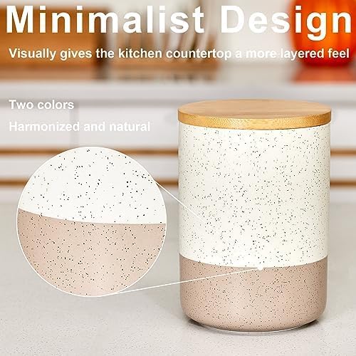 Kitchen Canister for Counter, Ceramic Food Storage Containers with Lids