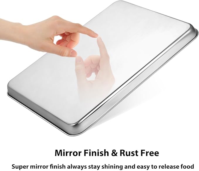 16inch Baking Sheet, Stainless Steel Cookie Sheet for Baking, Oven Tray Pan