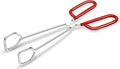 Hiash 10-Inch Heavy Duty Stainless Steel Kitchen Tongs - Non-Slip Comfortable Red Grip, Scissor Design, Heat Resistant for BBQ and Cooking