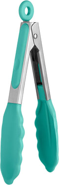 U-Taste Kitchen Tong for Cooking, 480ºF Heat-Resistant Tps, 7in/Aqua Sky