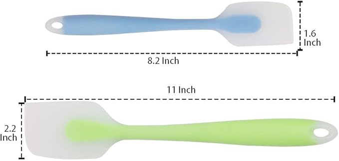 TOUGS Silicone Spatulas Set of 4 - Heat Resistant Non-Stick Flexible Rubber with Solid Stainless Steel Core Kitchen Essential Gadget Premium Scraper Spoon Set - Seamless, Dishwasher Safe, 2 Size
