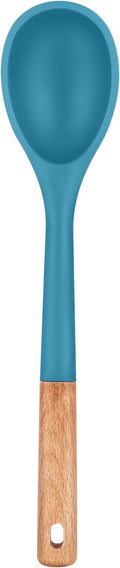 Badiano Large Silicone Cooking Spoons, Nonstick Solid Wooden Handle,13.2in