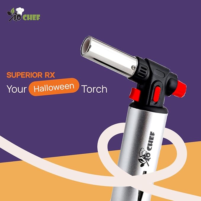 Jo Chef Kitchen Torch, Refillable Butane Torch for Creme Brulee, Cooking