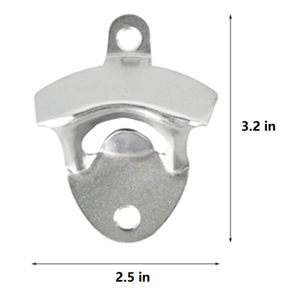 ANSLYQA 20 Pack Bottle Opener Wall Mounted (Silver)