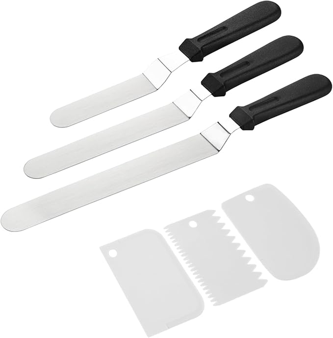 Offset Icing Spatula Set for Cake Decorating, Stainless Steel