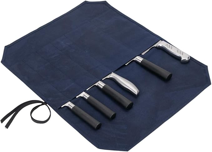 HERSENT Knife Roll,Chef’s Knife Roll Case,Waxed Canvas Cutlery Knives Holders Protectors,Home Kitchen Cooking Tools and Utensils Wrap Bag Wallet,Multi-Purpose Brush Roll Bag,Travel Tool Roll Pouch