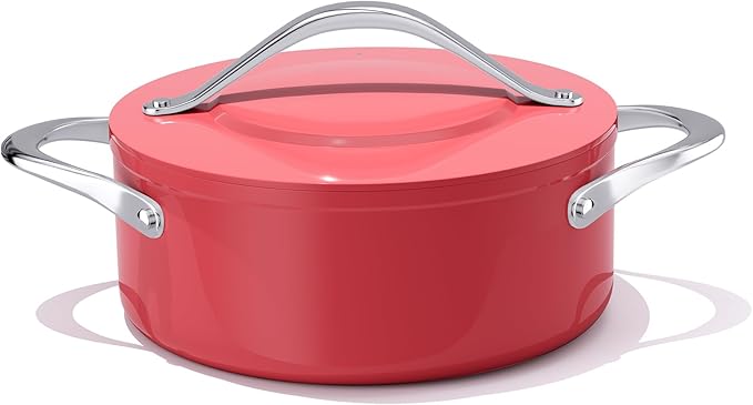 CookinCraze Ceramic Dutch Oven with Lid, 4.5 QT Nonstick Pot for Baking
