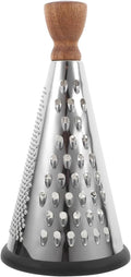 Cabilock Wooden Handle Cheese Grater Cone Shaped Manual Grater for Cheese Vegetables and Fruit Multifunctional Kitchen Utensil for Home Restaurant and Hotel Use