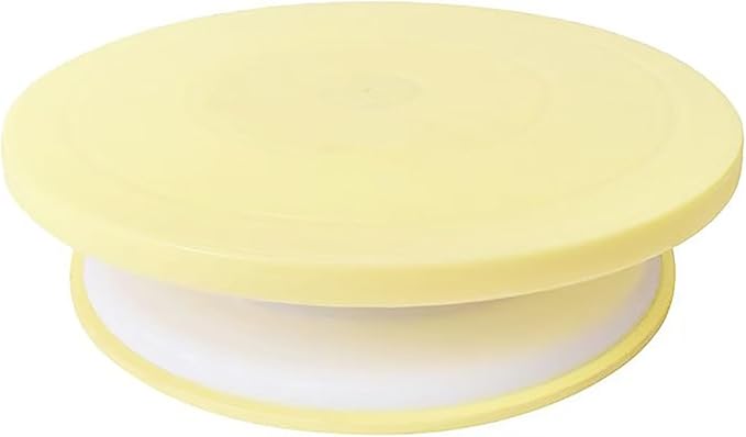 OZXNO Cake Decorating Turntable 11 Inch Cake Turntable Anti-Slip Rotating Cake Stand for Decorating(1pcs Yellow)