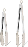 TeamFar Kitchen Tongs, 9"&12" Stainless Steel Heat Resistant Cooking Tongs