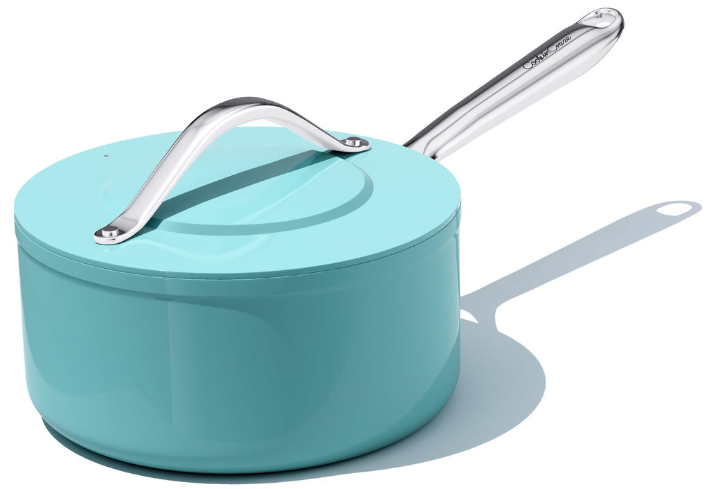 CookinCraze Premium Ceramic Sauce Pan with Lid, 3.5 QT Nonstick Saucepan