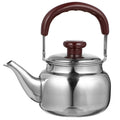 LIFKOME Traditional Stainless Steel Heavy Duty Tea Kettle With Sandwich Bottom and Specialty Cool Touch Handling Mirror Finish Stainless Steel Whistling Tea Kettle Stove Top