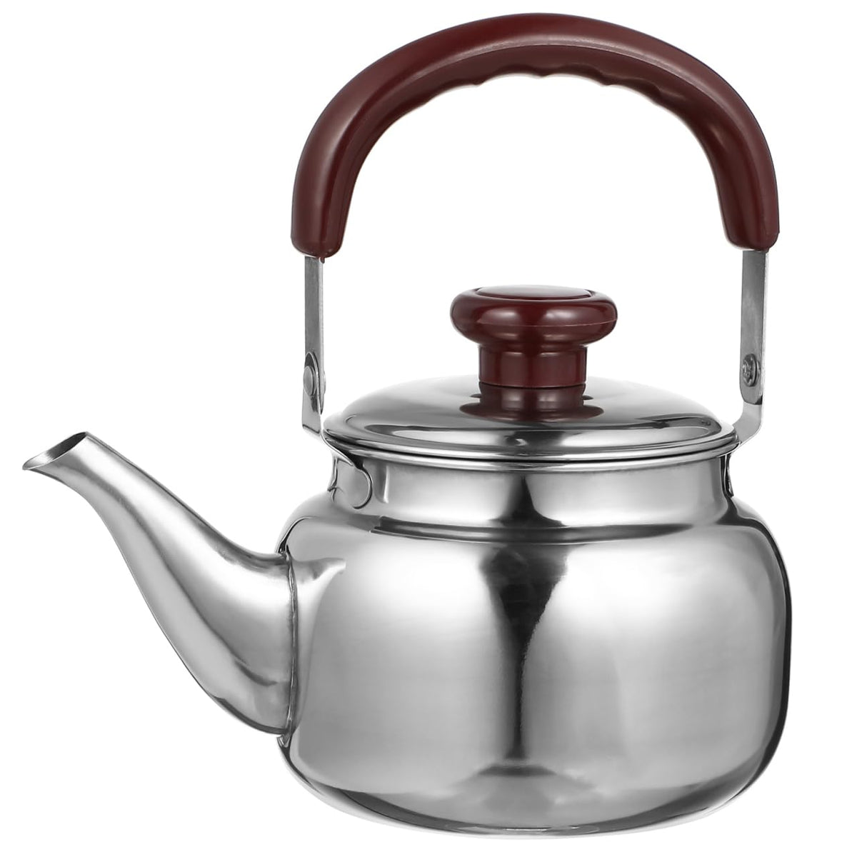 LIFKOME Traditional Stainless Steel Heavy Duty Tea Kettle With Sandwich Bottom and Specialty Cool Touch Handling Mirror Finish Stainless Steel Whistling Tea Kettle Stove Top