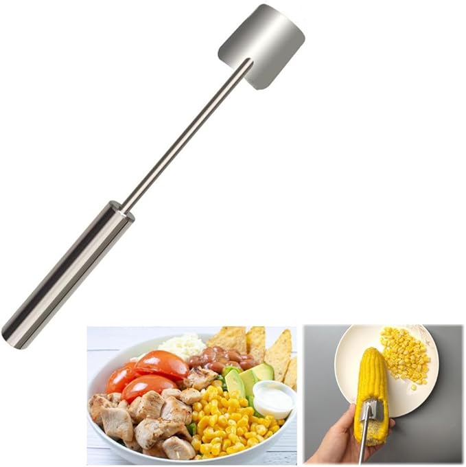 AchNau Corn Peeler for Corn on the Cob,Long Handle Stainless Steel Corn Cob Stripper Tool,Corn Kernel Remover Tool for Home Kitchen (Peeler)