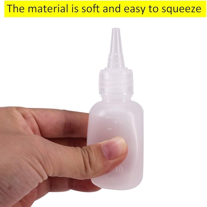 Belinlen 24 Pack 1-Ounce Plastic Squeeze Bottles with Measurement