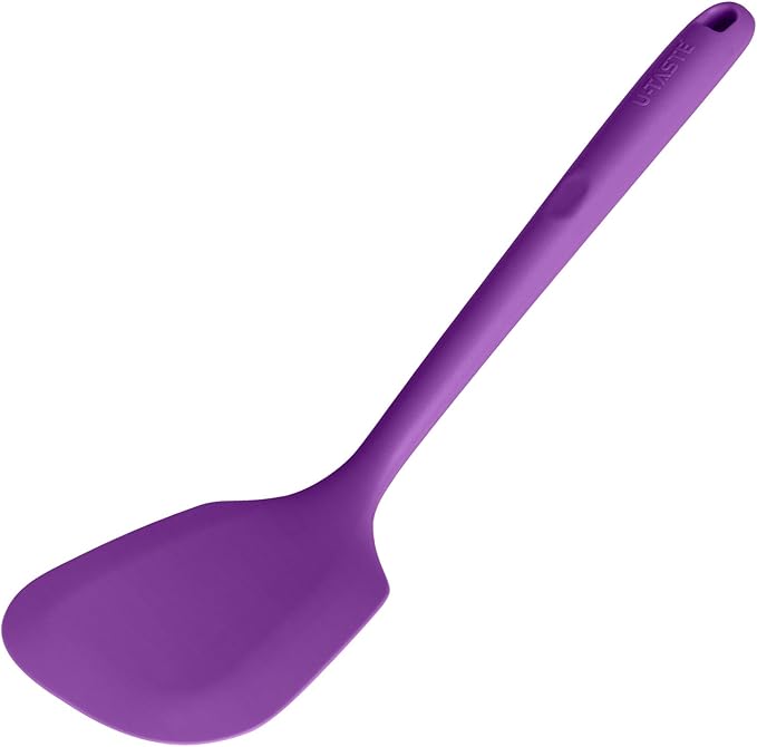 U-Taste Silicone Turner Cooking Spatula, 13.6" Long/3.7" Wide, Purple