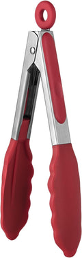 U-Taste Kitchen Tong for Cooking, 600ºF Heat-Resistant Silicone, 7in/Red