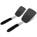 Unicook 2-Piece Silicone Spatula Turner Set for Everyday Cooking, Black