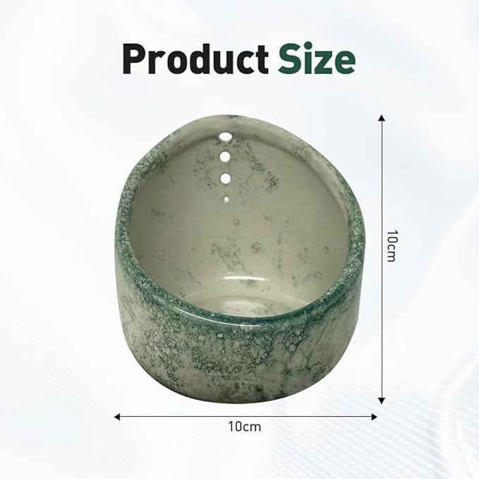 Pottery Herb Stripper Bowl, Upgrade Pottery Herb Stripper Cup Ceramic Herb Peeling Cup, Handmade Different Round Hole Sizes Suitable for Peeling Off The Leafy Assembly (B)