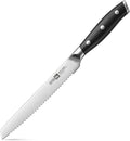 Klaus Meyer 6 Inch Serrated Utility Knife, Bread and Tomato Knife(Black)
