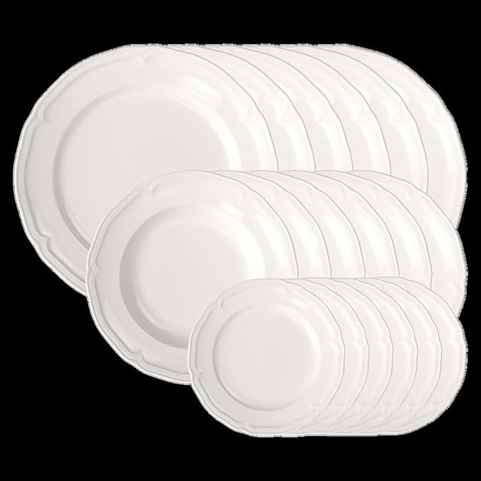 Villeroy & Boch Manoir 18 Piece Dinnerware Set, Creamy White