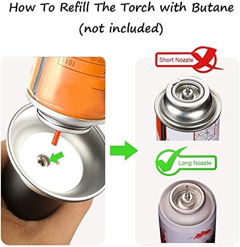 Kitchen Butane Torch, Safety Lock Adjustable Flame for Baking BBQ