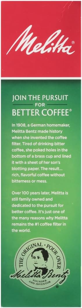 Melitta #4 Unbleached Coffee Filters, Premium, Natural Brown, Flavor Enhancing Coffee Filters for 8-12 Cup Coffee Makers, Kosher Certified, Compostable, 100 Count (Pack of 3)