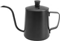 Pour Over Kettle, 12oz Stainless Steel Gooseneck Spout Pour Over Coffee Kettle, Long Narrow Drip Spout Coffee Tea Pots for Precision Pouring, Home Brewing, Camping (12oz, Black with Lid)