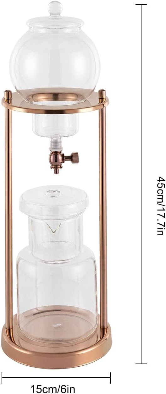Uphilltool Cold Brew Drip Coffee Maker, 600ml/20.29oz Iced Coffee Brewer Machine Dripper Pot with Measuring Spoon and Stainless Steel Filter for Home Office Coffee Shop