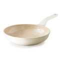 PRICUSIS Nonstick Ceramic Frying Pan, 8/10 Inch Skillet with Stay Cool Handle, Fully Coated, Induction Compatible, 100% Dishwasher Safe, PTFE PFAS & PFOA Free（8 Inch, Coconut White）