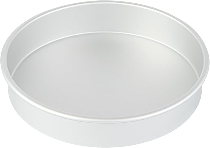 Restaurantware Aluminum Straight-Sided Cake Pan - Pack of 1 - Met Lux 10 x 2 Inches Round Baking Tin, Greaseproof, Even-Heating, Freezable - Anodized Aluminum Round Cake Pan Ideal For Baking