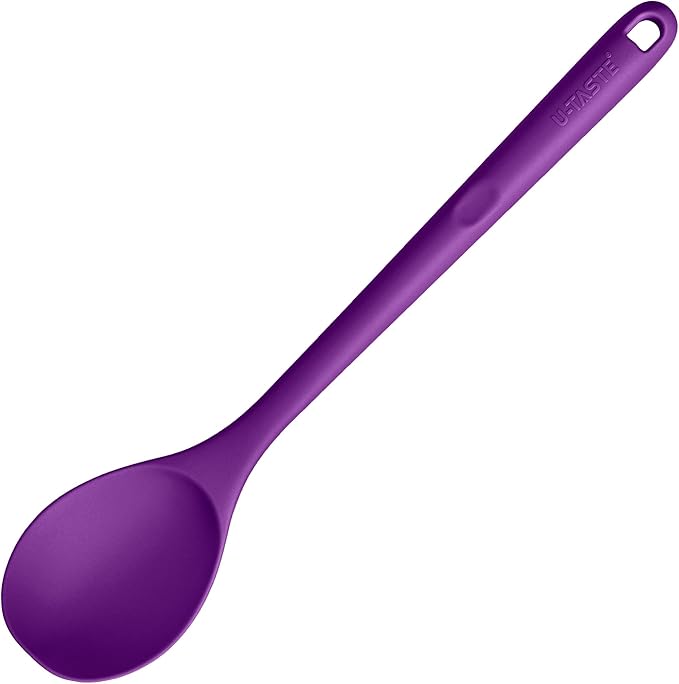 U-Taste Silicone Cooking Spoon, 13.3" Long Large Mixing Spoon, Purple