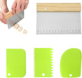 MocareHealth 4 PCS Bench Scraper, Scraper Food Tool,Dough Scraper and Pastry Cutter With Scale,Food Chopper Baking Supplies Kitchen Gadgets (Green)