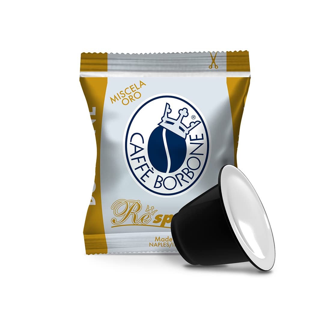 Caffè Borbone Miscela Oro Espresso Pods Compatible with Nespresso Original Machines, Dark Roast Gold Blend, 50 Count Espresso Coffee Pods