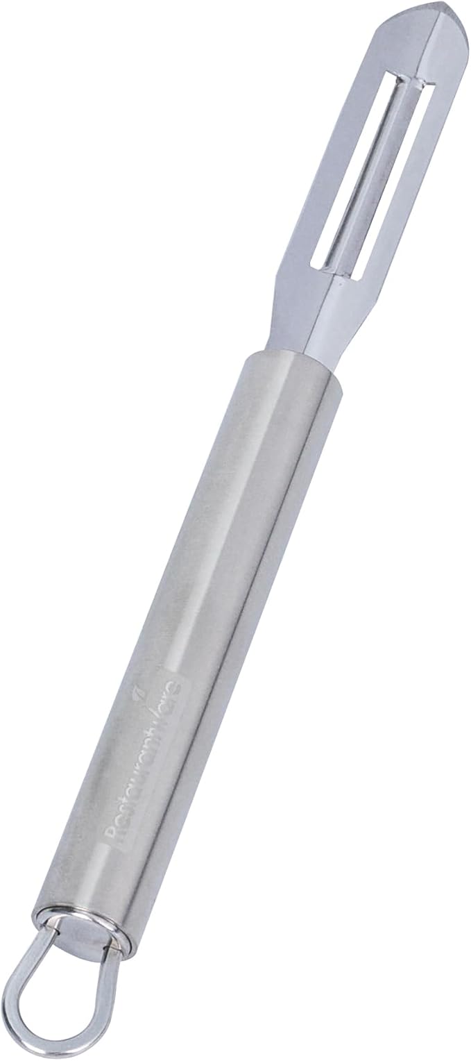 Restaurantware Stainless Steel Straight Vegetable Peeler - 24 Pack - German Standard - Double Edged Kitchen Peeler Dishwasher Safe, Sharp Blades - Potato Peeler for Potato, Apple, Cucumber