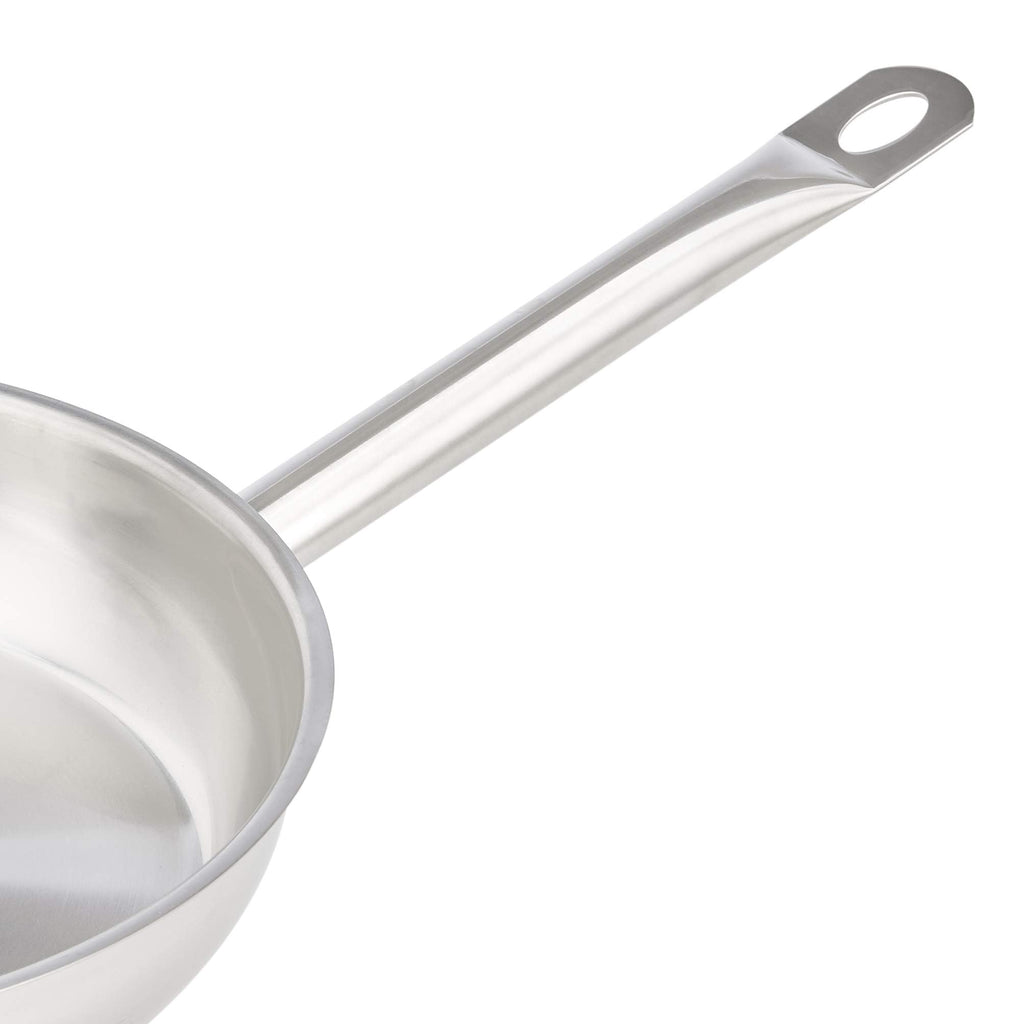 Amazon Basics 3-Piece Stainless Steel Aluminum-Clad Fry Pan Set, Dishwasher Safe, Induction Compatible, Oven Safe to 500°F, 8", 9 1/2", and 12"