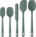 ChefAide 5 Pieces Silicone Spatula Set, Food Grade Rubber Spatula, Upgrade Strong Handle with Ergonomic Grip, Heat Resistant Up to 600°F for Nonstick Cookware, Cooking