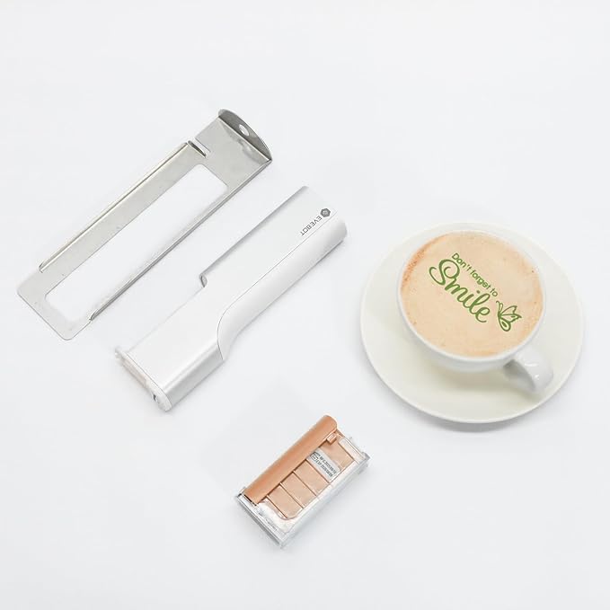 EVEBOT Handheld Food PrintPen, Portable Mini Coffee Latte Art Printer, Dessert Decorator for Cake Macarons, Cookies - Bluetooth 4.2, 1PCS Matcha Color